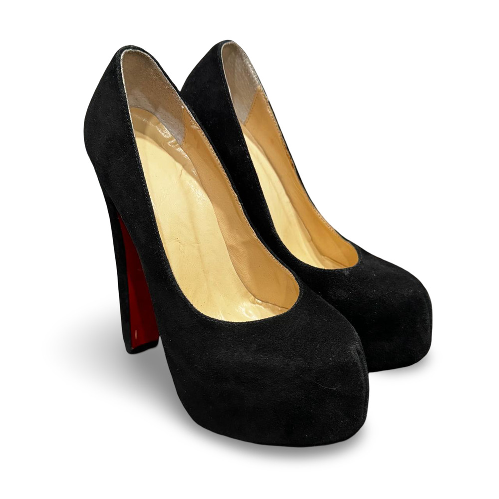 Women's Black Platform High Heel Pumps Size EU 37 Red Sole